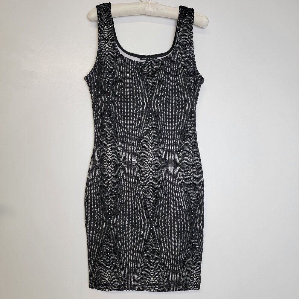 Haute Monde Womens Black Lace Glitter Sleeveless Bodycon LBD Date Night Dress L
